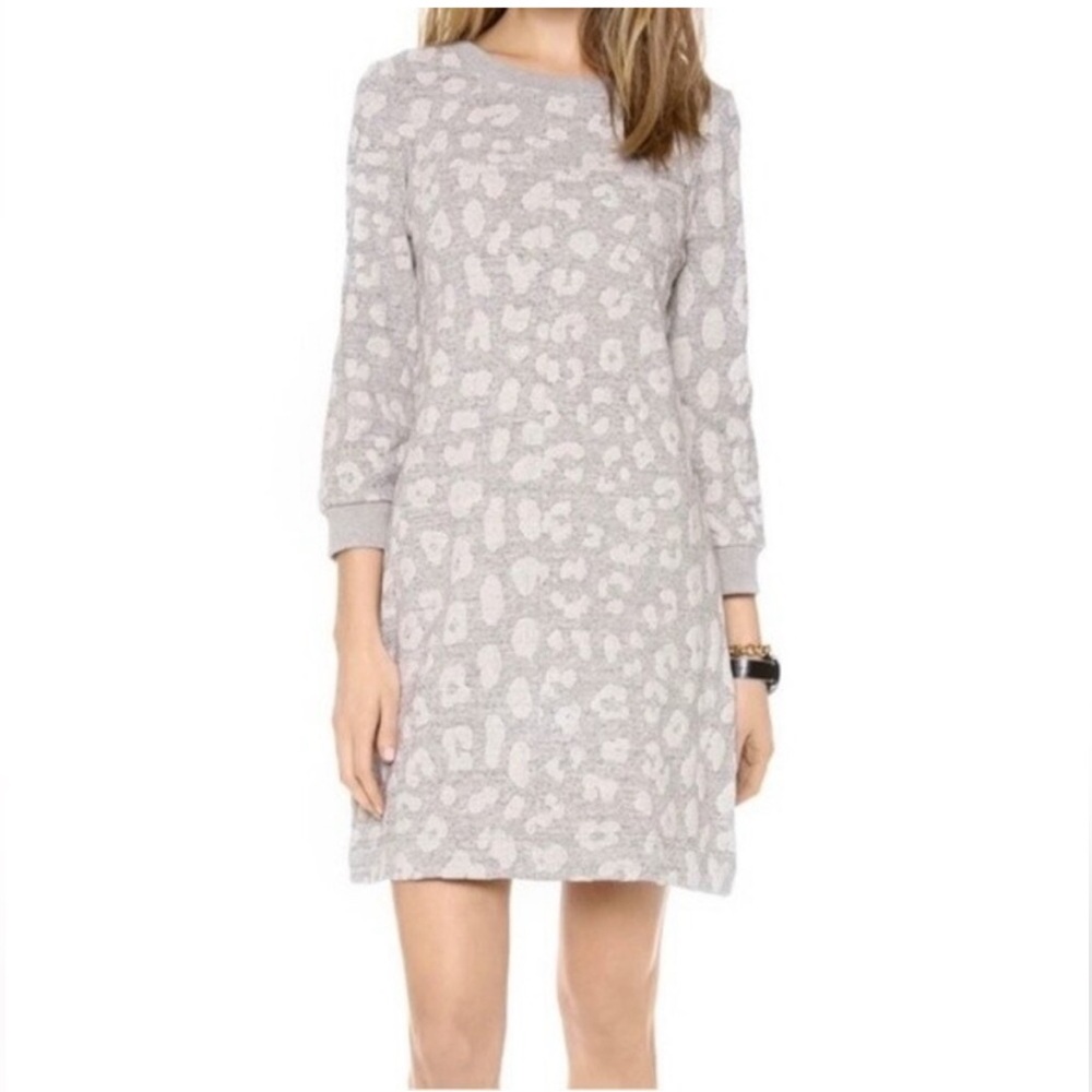 Marc Jacobs Long Sleeve Gray Animal Print Dress